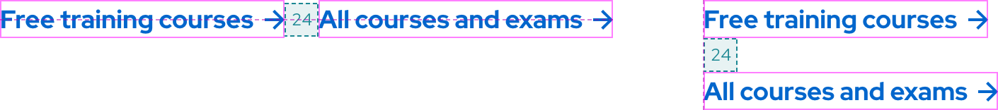 Image of 24px spacers in between Default variants